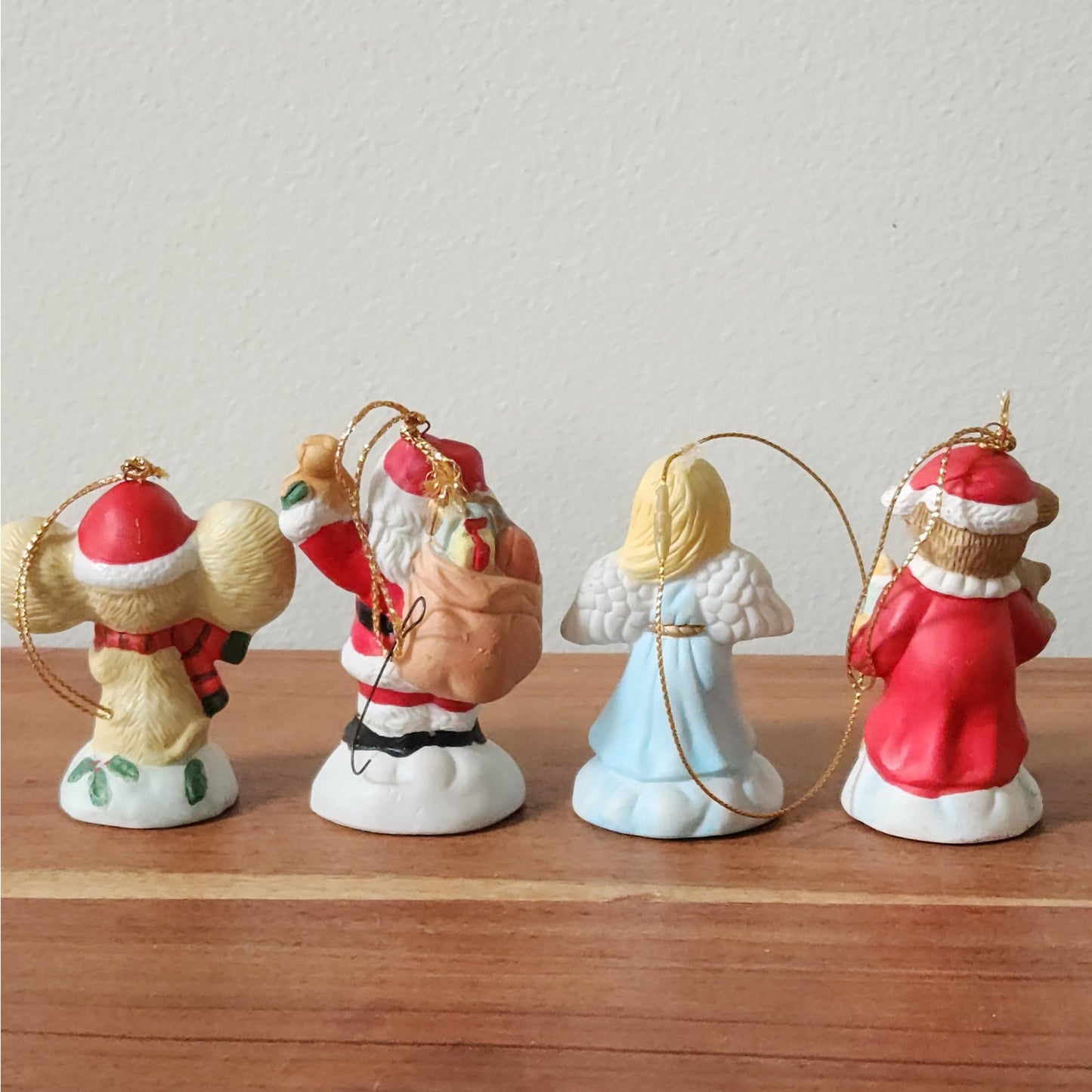 Vintage CVS Christmas Ornament Set |  1990s Mouse, Santa, Angel, Bear