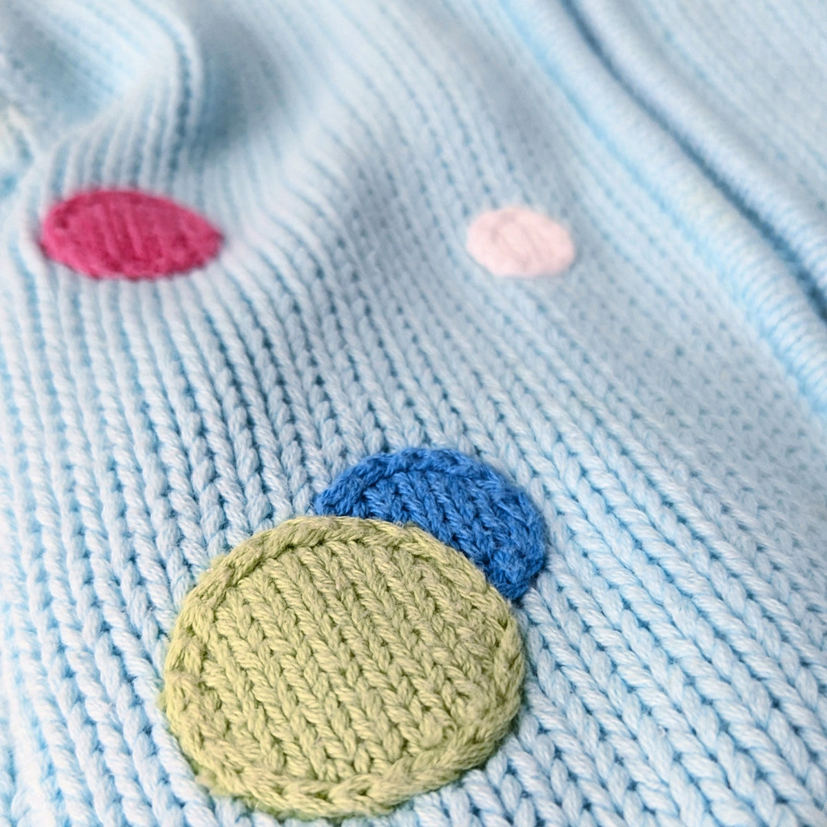 Vintage Talbots Kids Knit Cardigan | Girls 6 | 1990s Turquoise Polka Dots