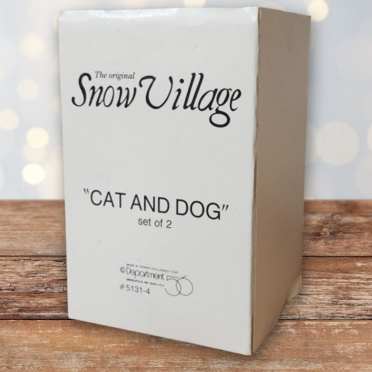 1988 Dept 56 Snow Village Christmas Cat and Dog Set