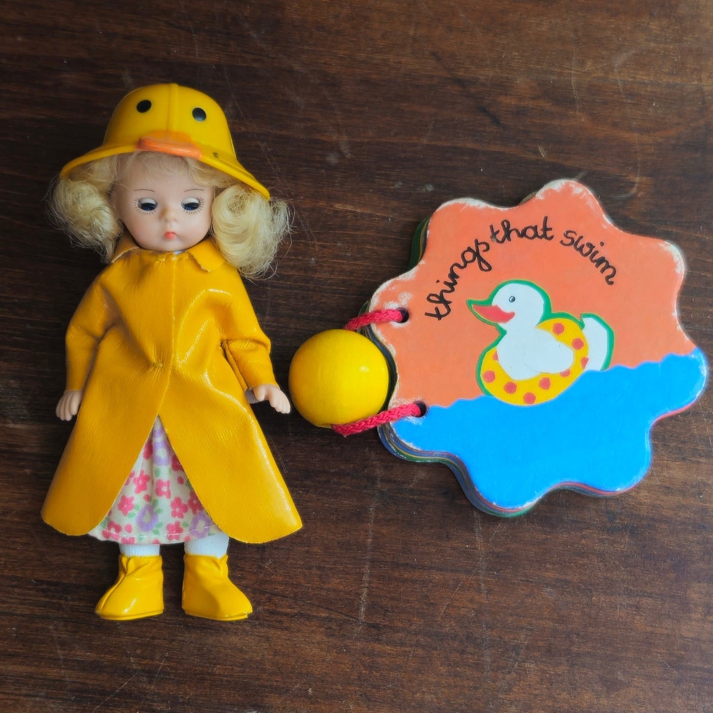 Vintage Madame Alexander “It’s Raining” Doll + UK “Things That Swim” Board Book