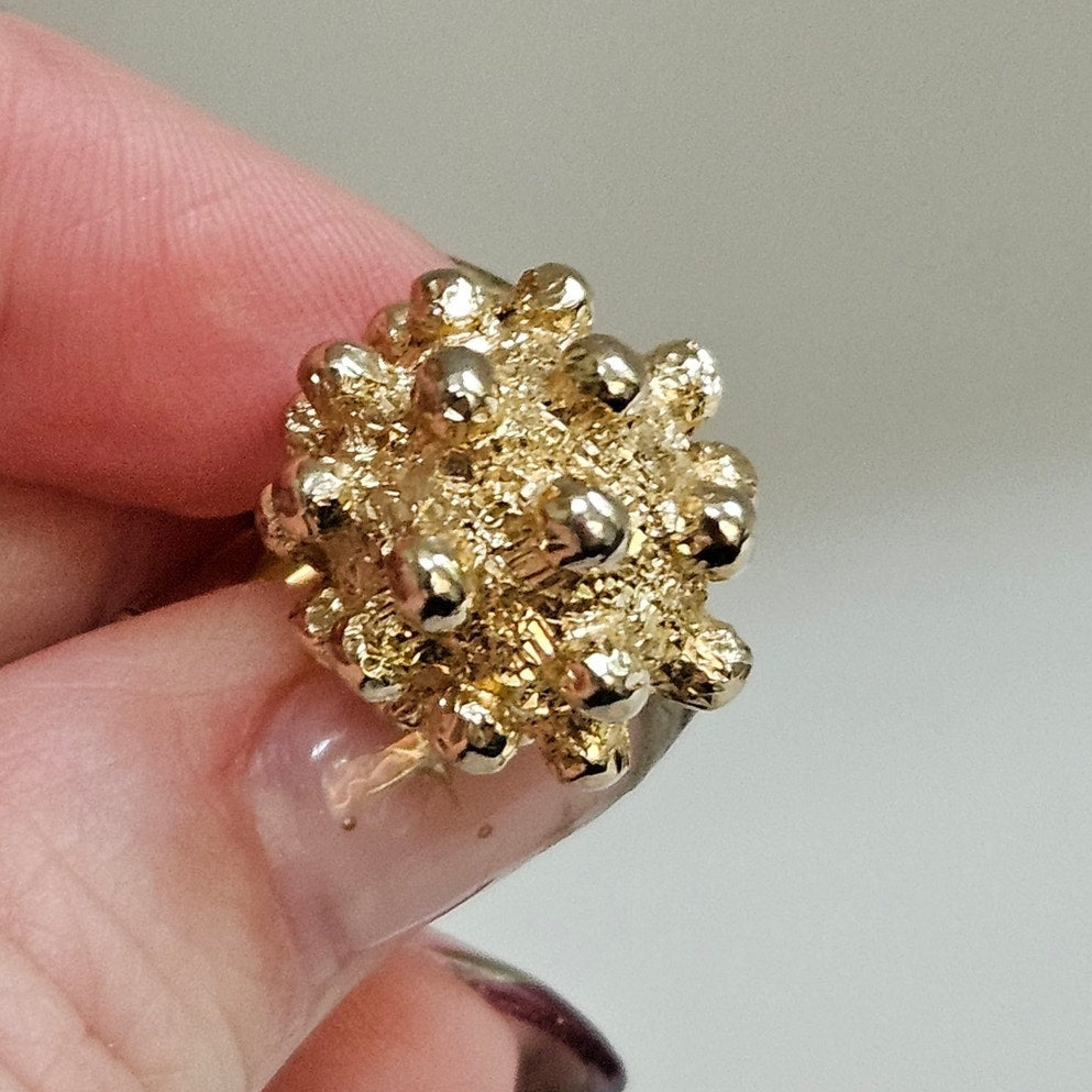 MCM Gold Tone Nugget Cufflinks