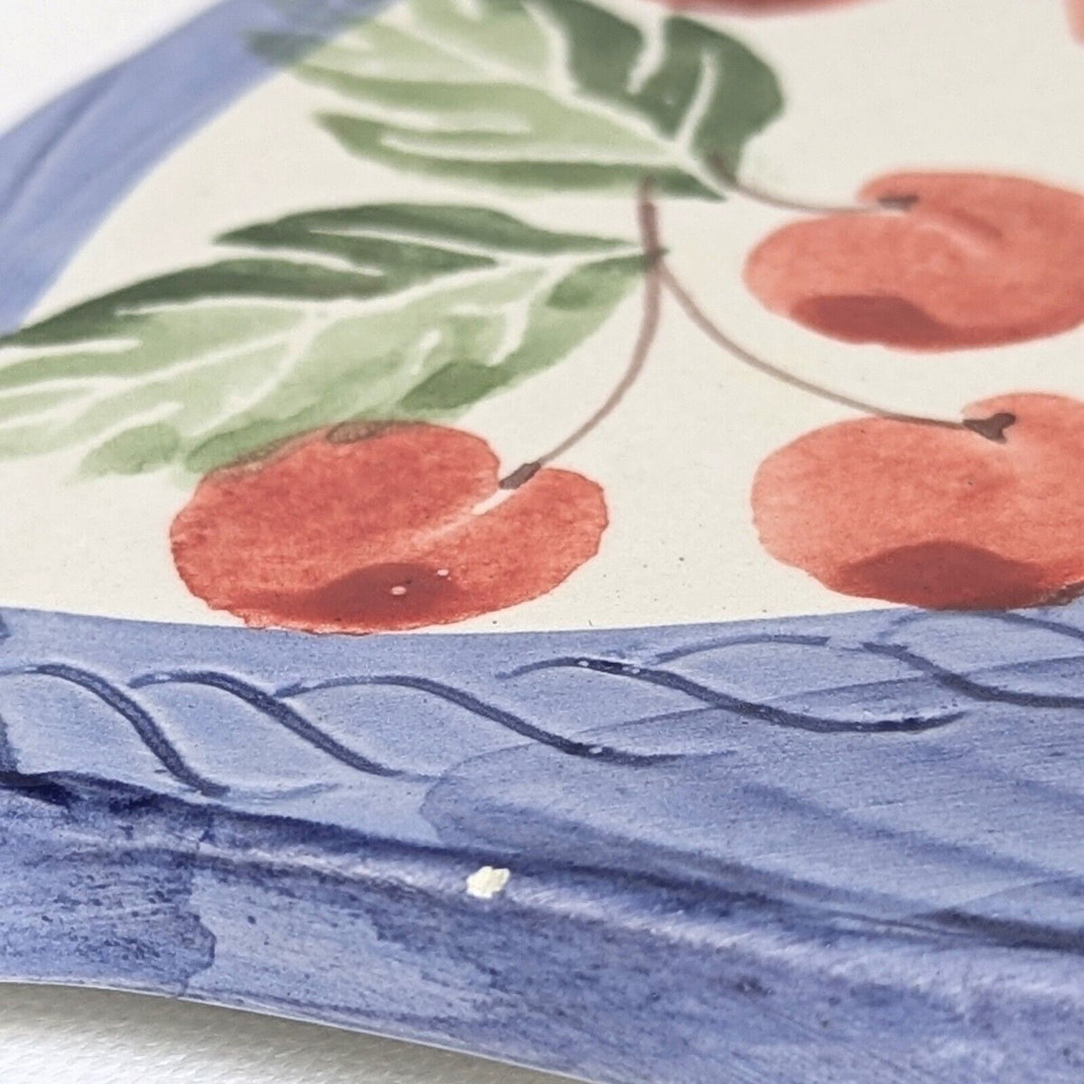 1990s Italian Ceramic Cherry Trivet