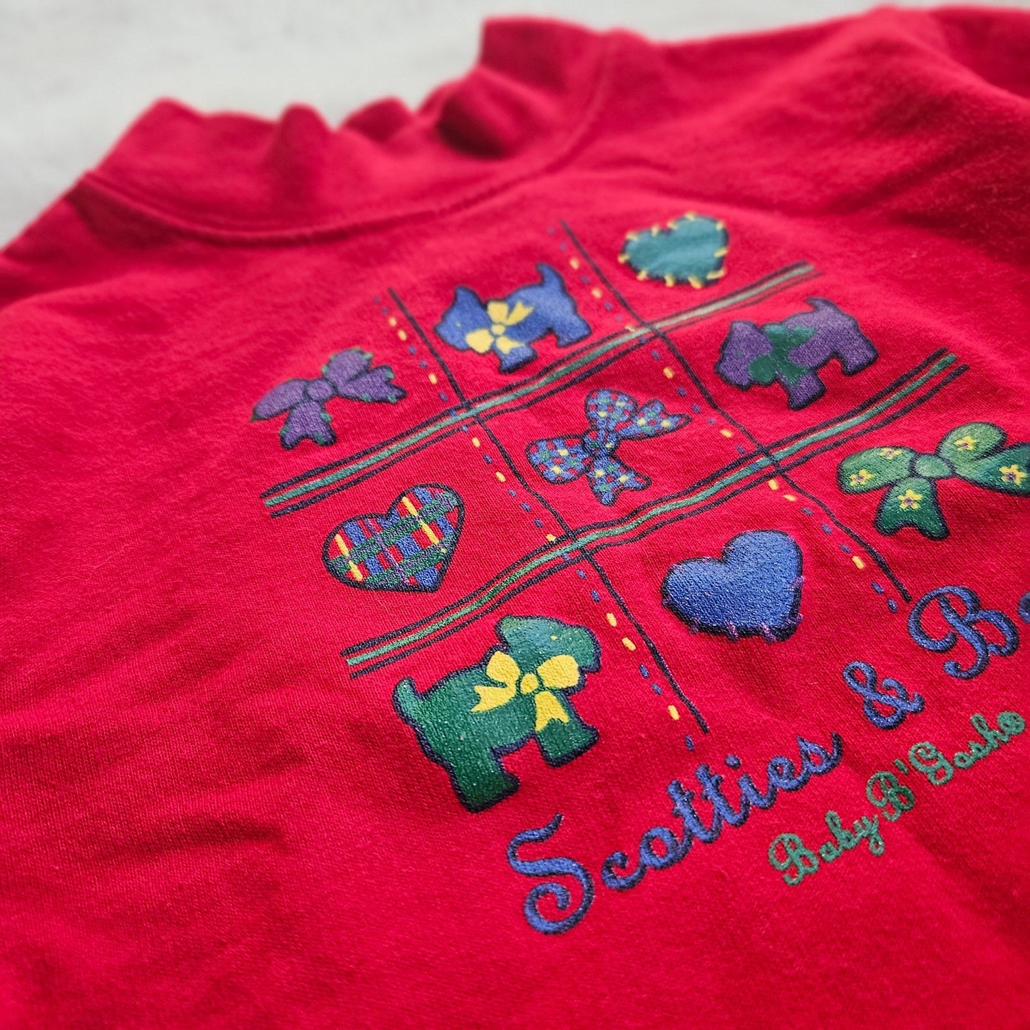 Vintage 1990s Baby OshKosh B’Gosh Scotties & Bows Red Sweatshirt | Toddler 18M