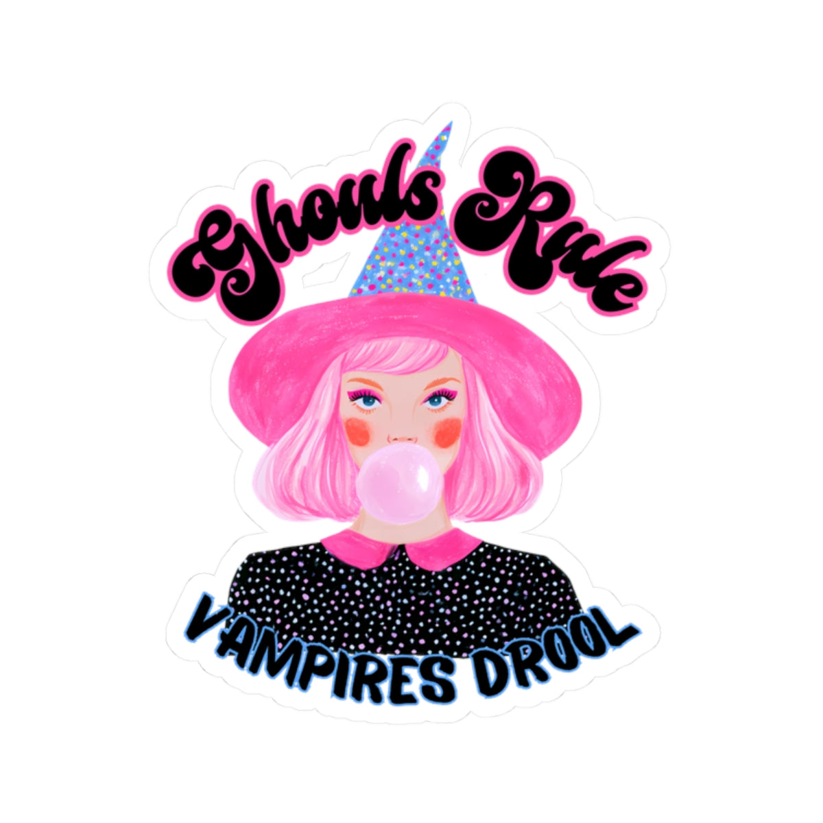Ghouls Rule Halloween Kiss-Cut Sticker