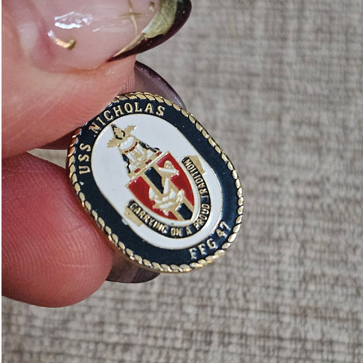 1990S USS Nicholas FFG-47 Navy Pendant Charm