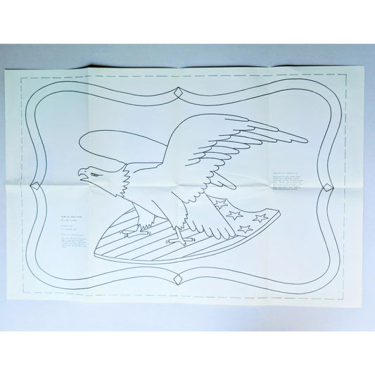 Vintage Eagle Rug Hooking Pattern 20x30 | Mid Century American Folk Art Craft