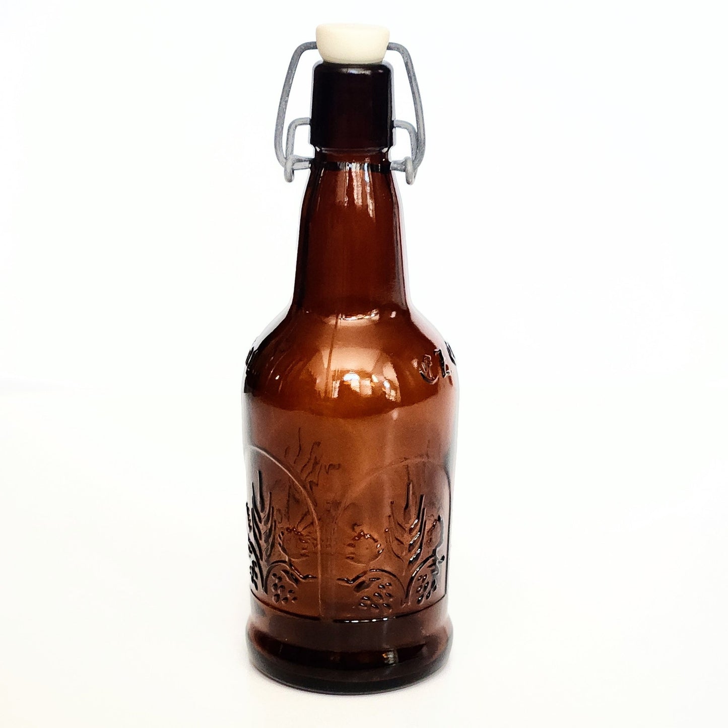 Vintage 1970s Dr. JM McGillicudy’s Sarsaparilla Root Beer Cream Soda Bottle | Amber Brown EZ Cap Swing Top Glass | Farmhouse Barware Home Collectible