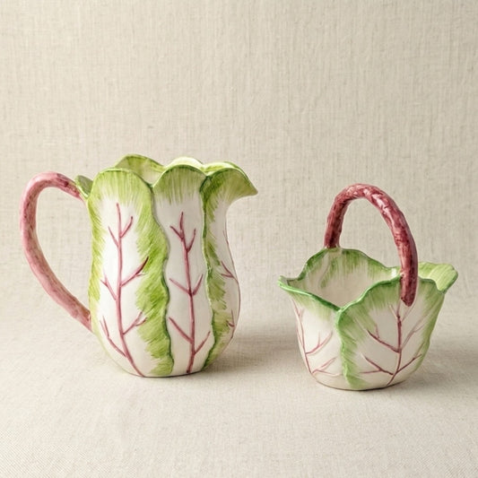 1988 Haldon Group Tobacco Leaf Pitcher & Basket