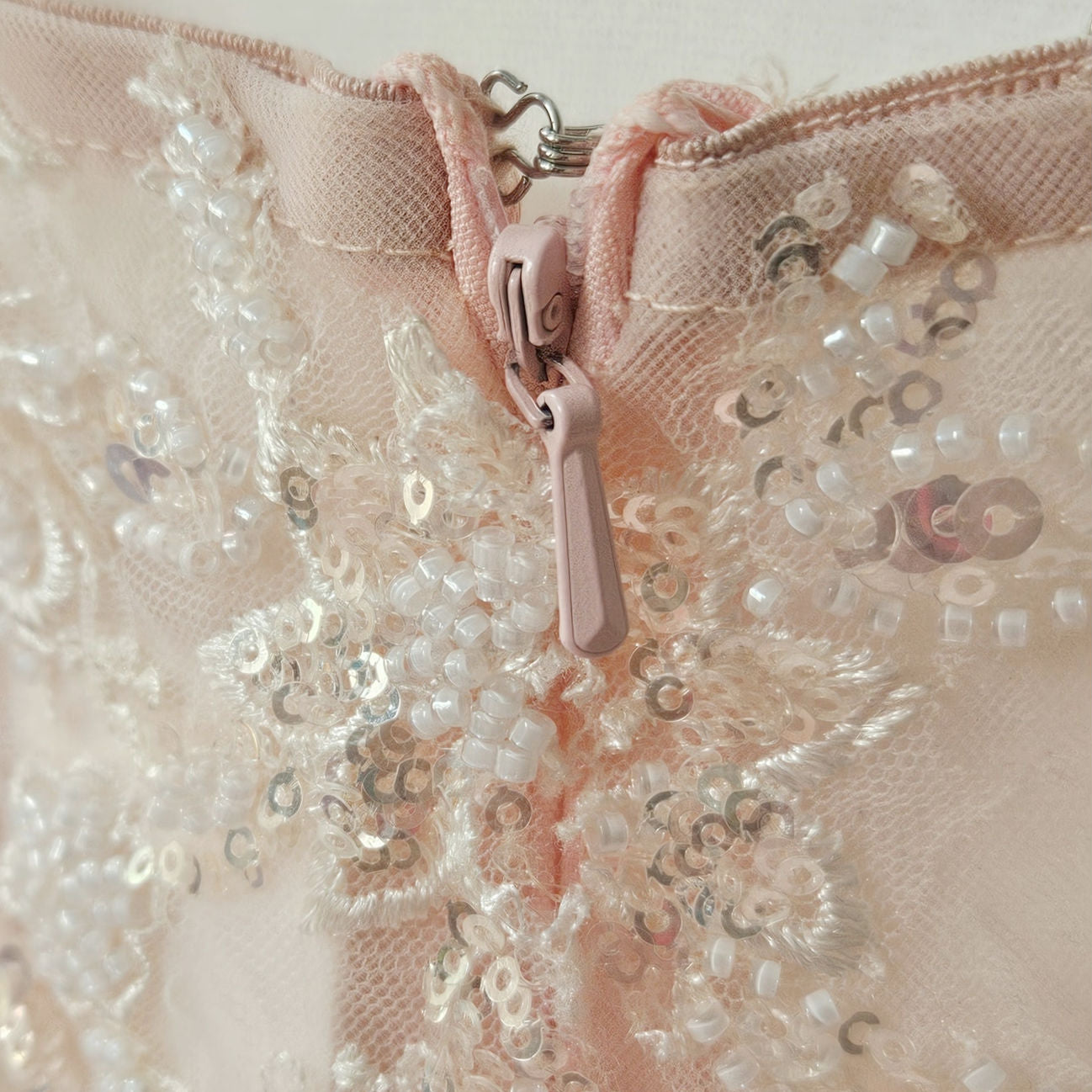 NWT Mac Duggal Pink Beaded Sequin Ruffle Tulle Ball Gown Dress Size 8 $998