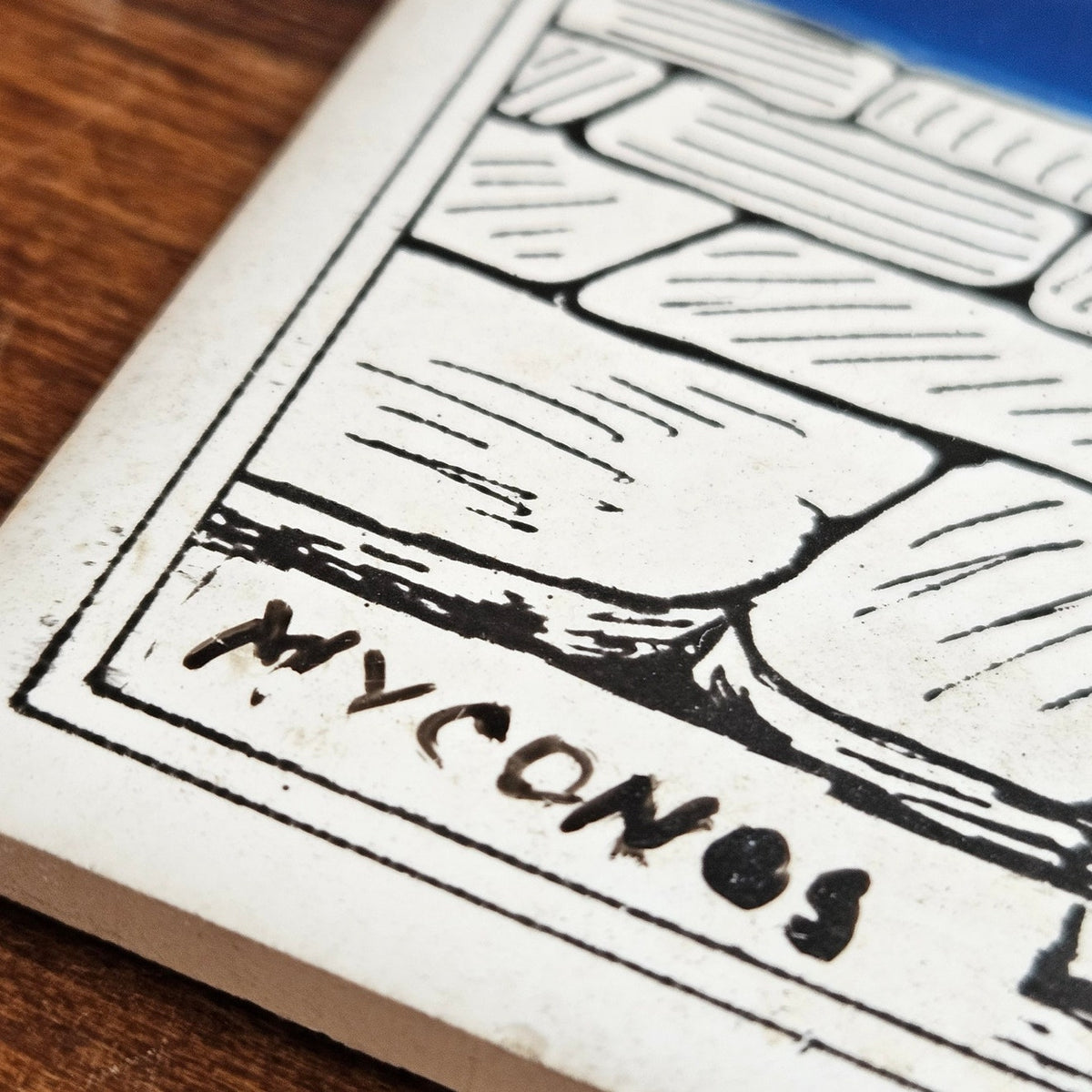1970s Mykonos Pelican Greek Ceramic Tile