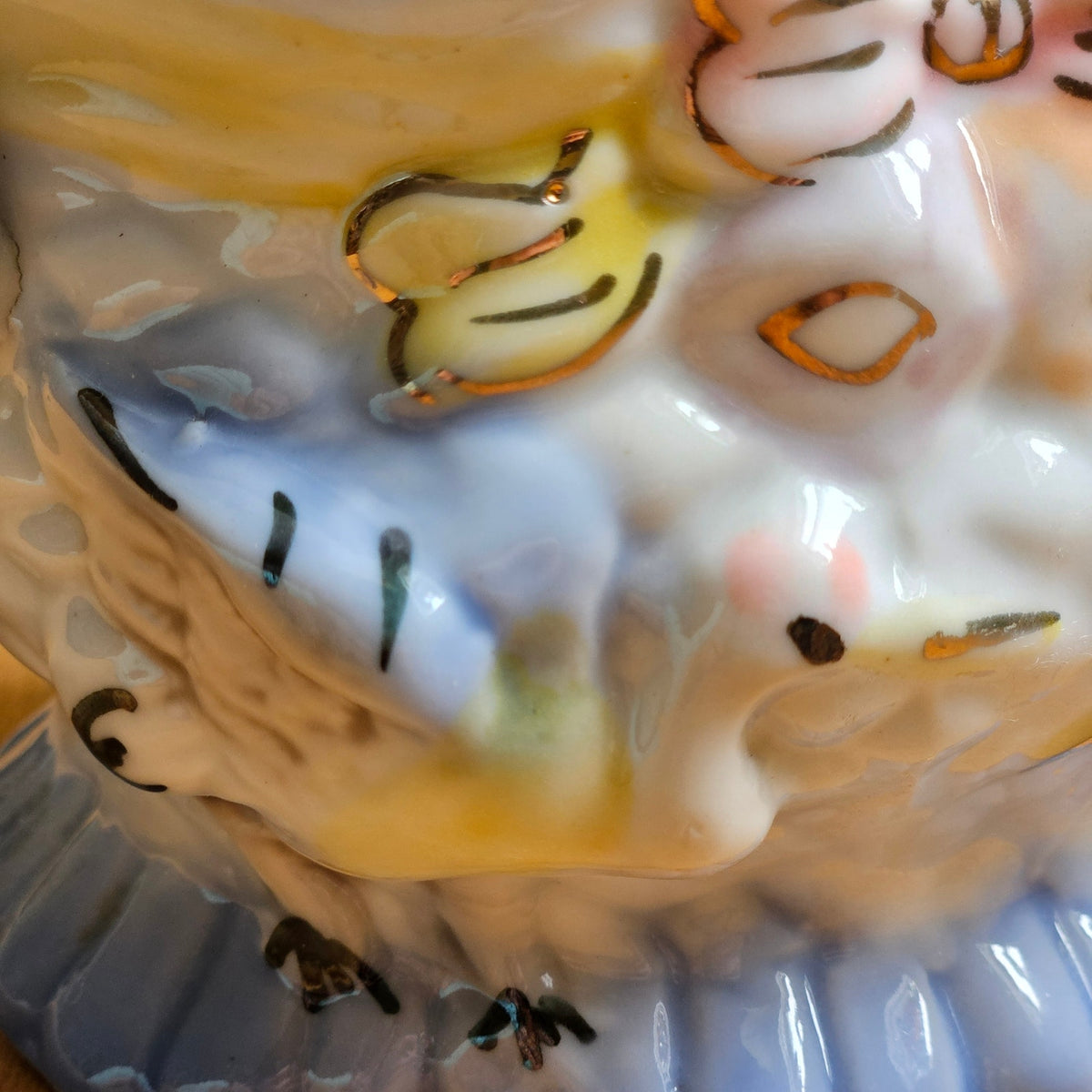 1970s Porcelain Crane Trinket Box