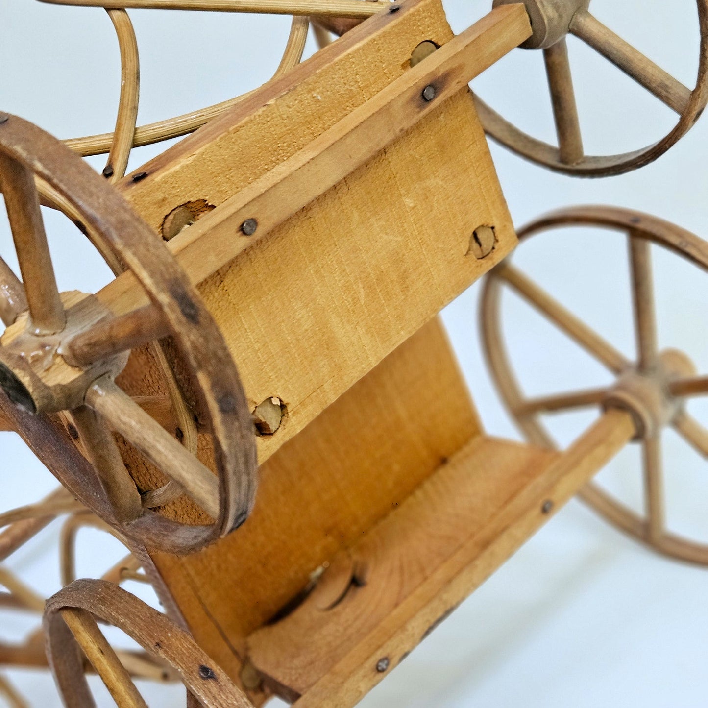 Antique Victorian Handmade Bentwood Doll Push Chair Stroller Circa 1900