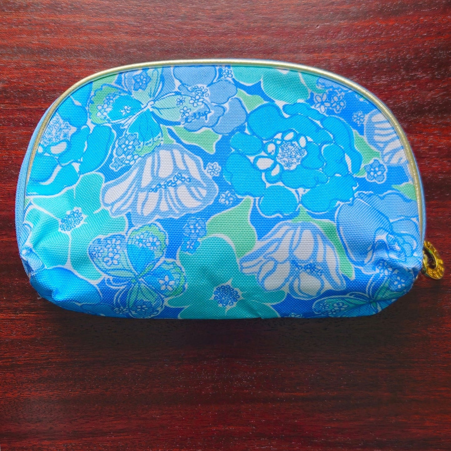 Vintage Lilly Pulitzer x Estée Lauder Makeup Bag | Y2K 2000s Turquoise Butterfly