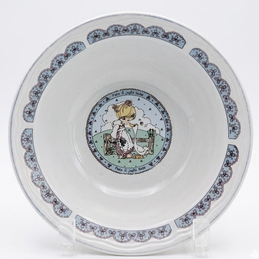 Vintage 1992 Precious Moments “Make a Joyful Noise” Bowls – 7” Wide Ceramic Collectible Home Tableware
