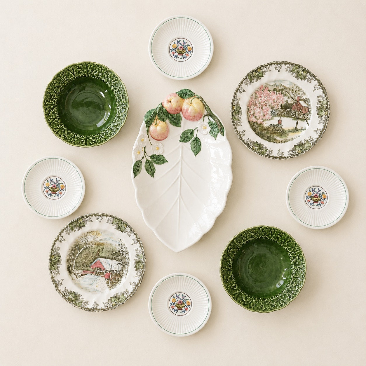 English Country Plate Wall Set