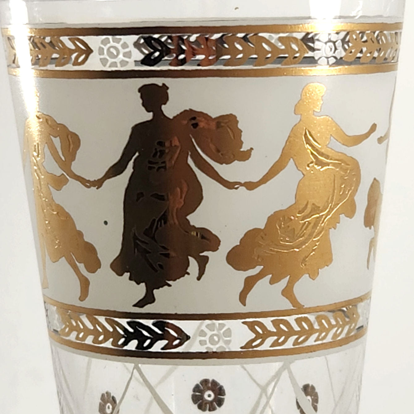 Set of 4 MCM Aldon Greek Goddess Pilsner Glasses