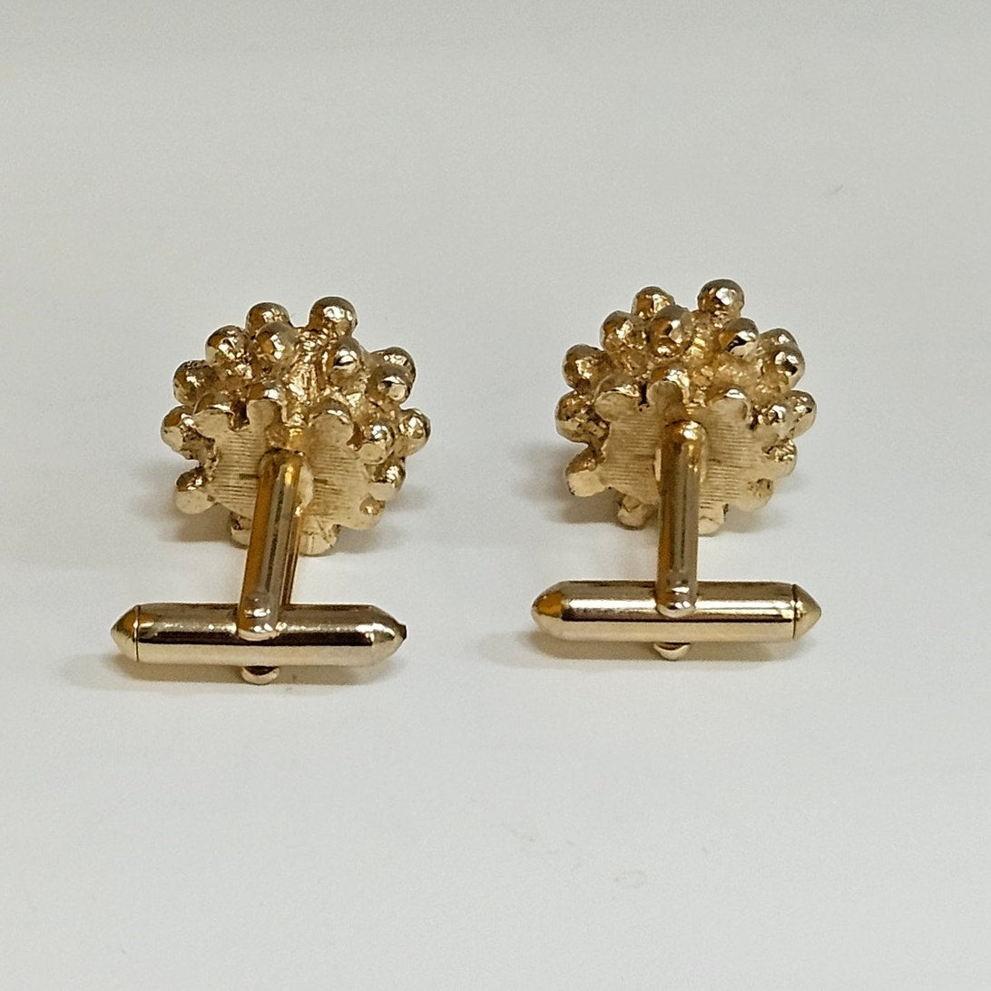 MCM Gold Tone Nugget Cufflinks