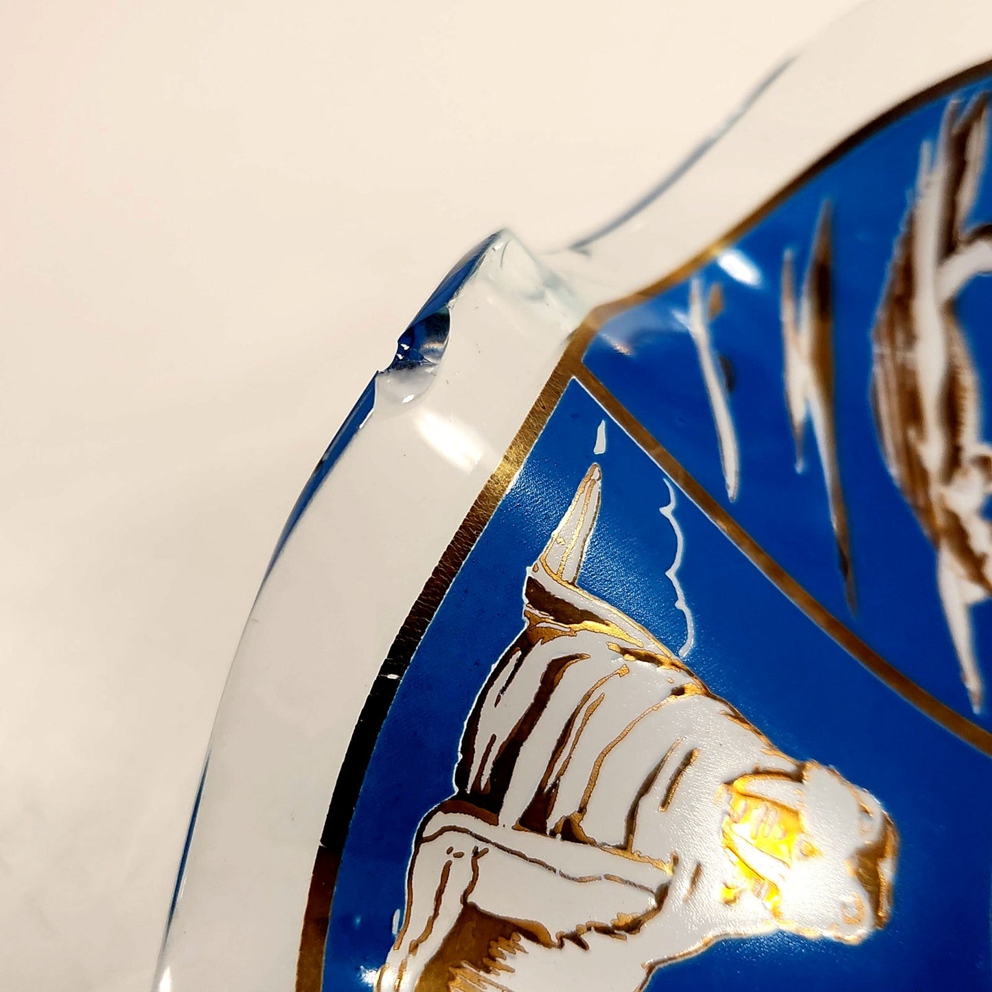 Vintage Sea World Souvenir Blue Glass Ruffled Edge Dish | 1970s Retro Shamu