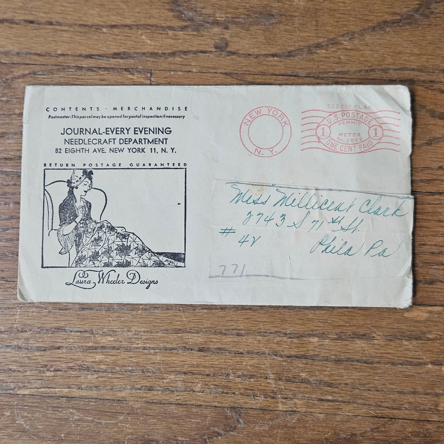 1952 Laura Wheeler Butterfly Crochet Pattern + Envelope
