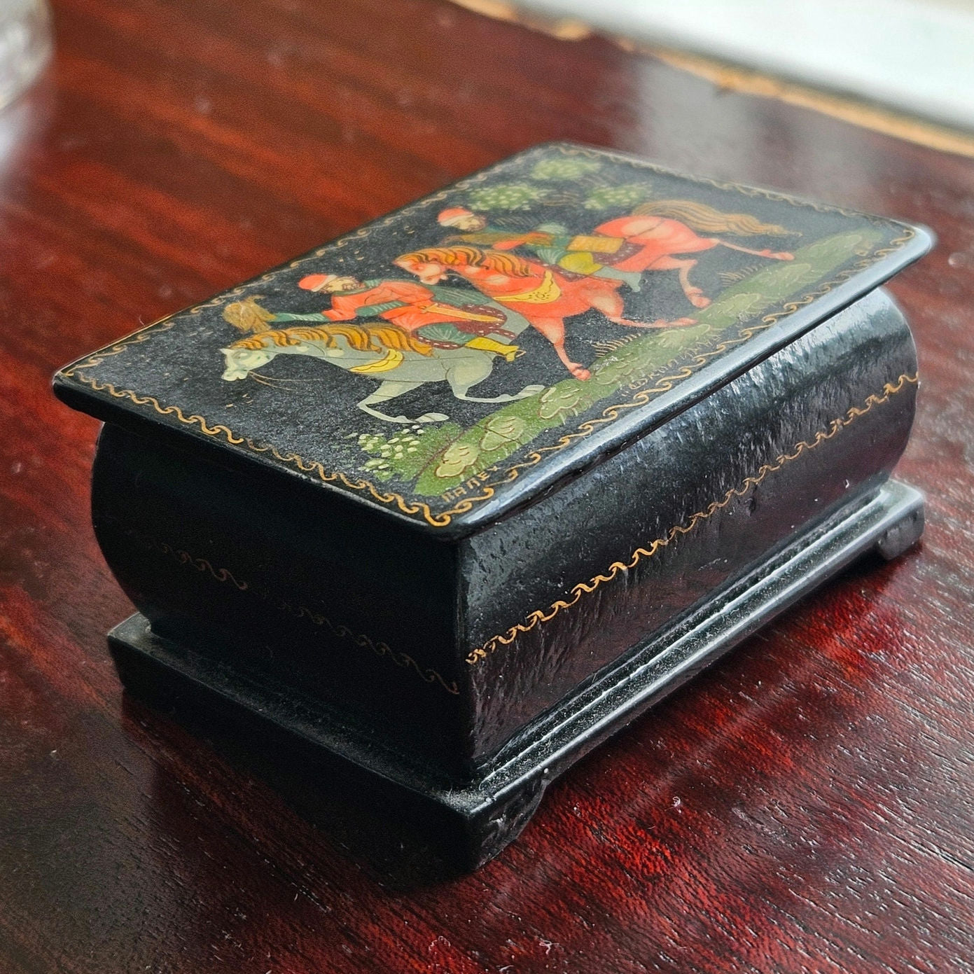 1970s Russian Signed Palekh Lacquer Box