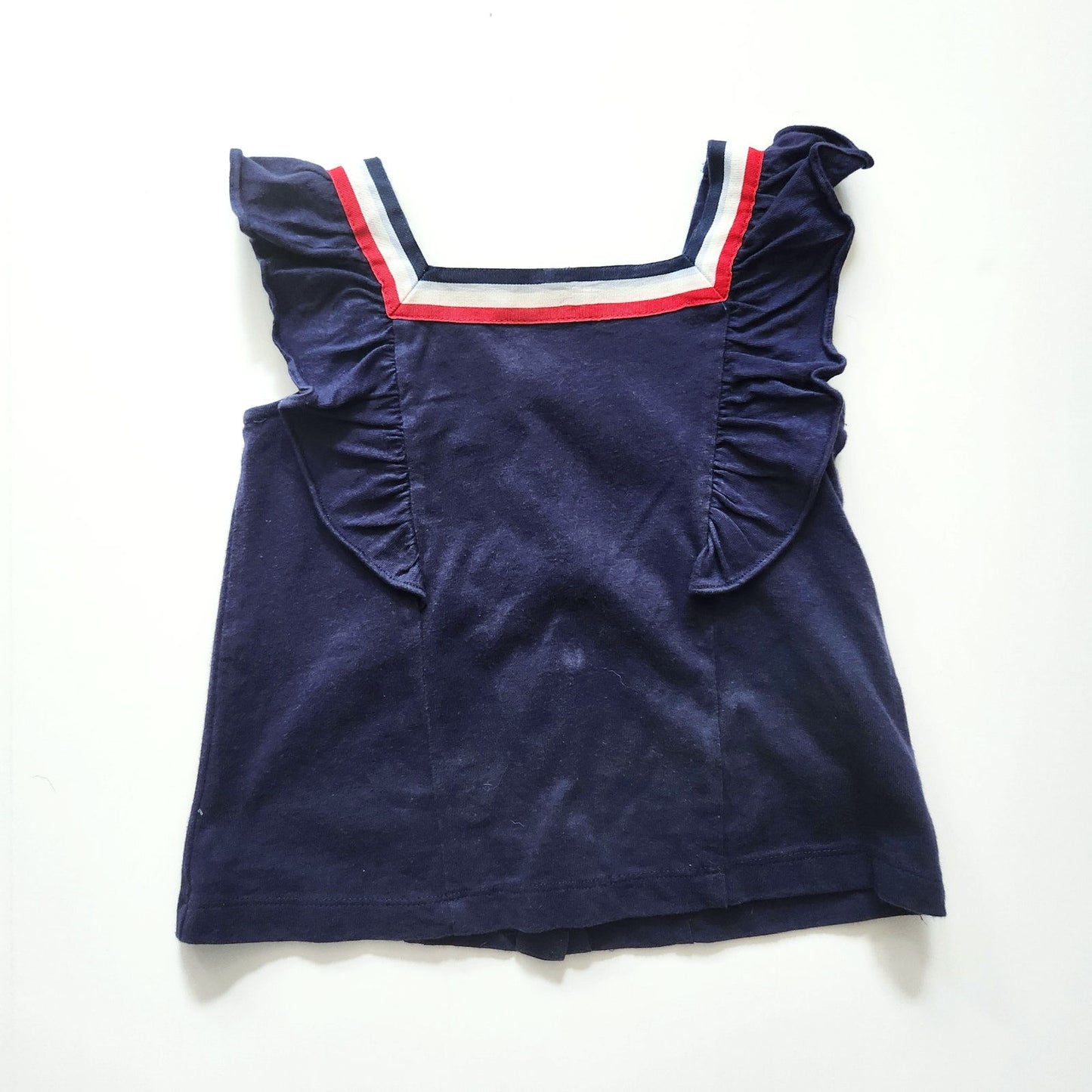 Janie and Jack | Patriotic Flutter Sleeve Navy Ponte Top | Toddler Girls 3