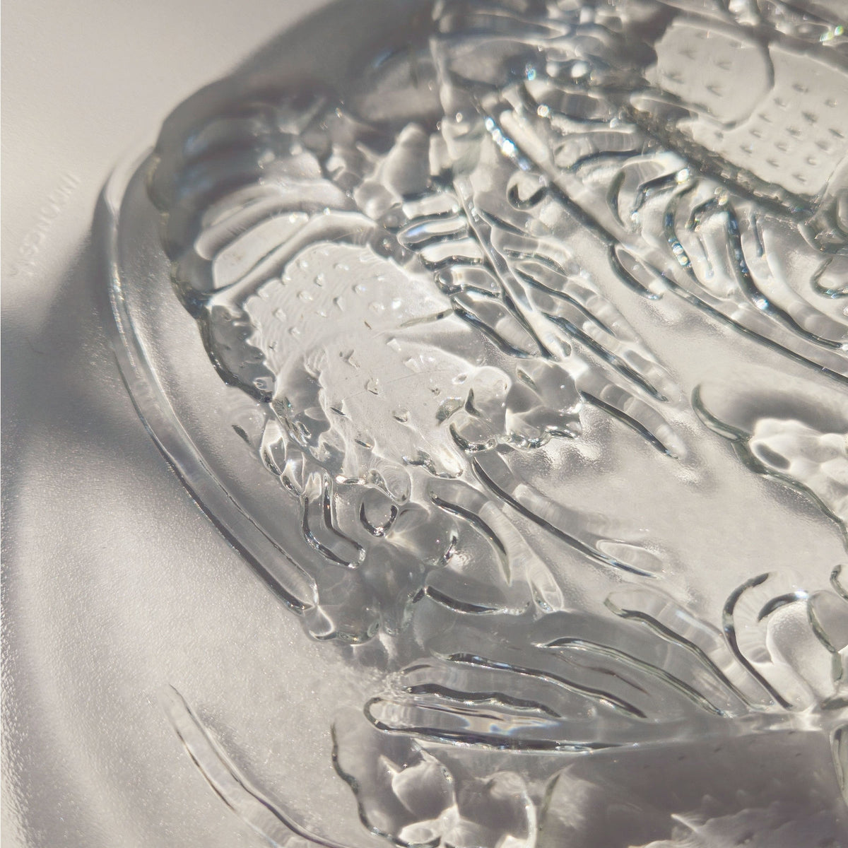 Vintage Pasari 9" Pressed Glass Plate | 1970s Shrimp Lobster Crawfish | Mulitple