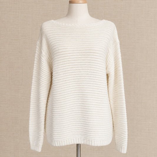HIHO Tortola BVI Cream Alpaca Sweater | Women's M