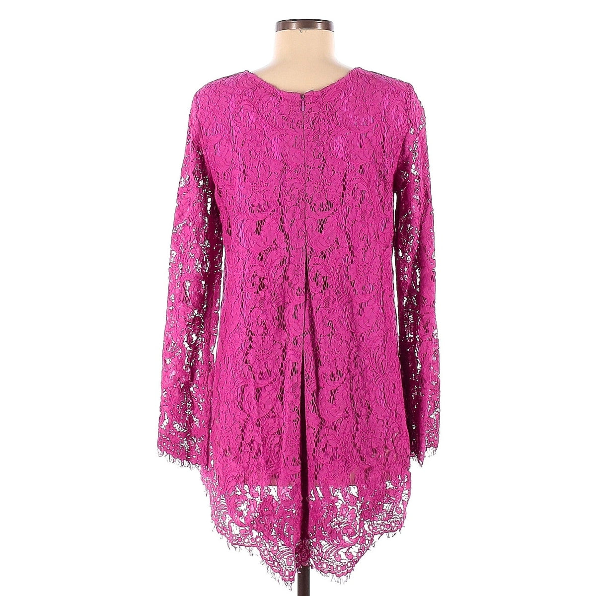 Adam Lippes Collective Magenta Pink Lace Long Sleeve Tunic Top | Women's 8
