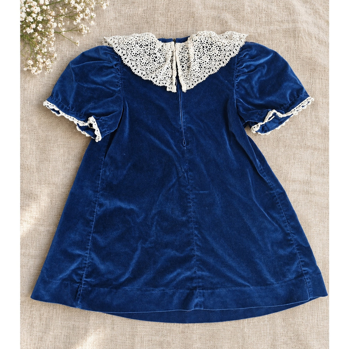 1980s Good Lad Navy Velvet Dress | Girls 6