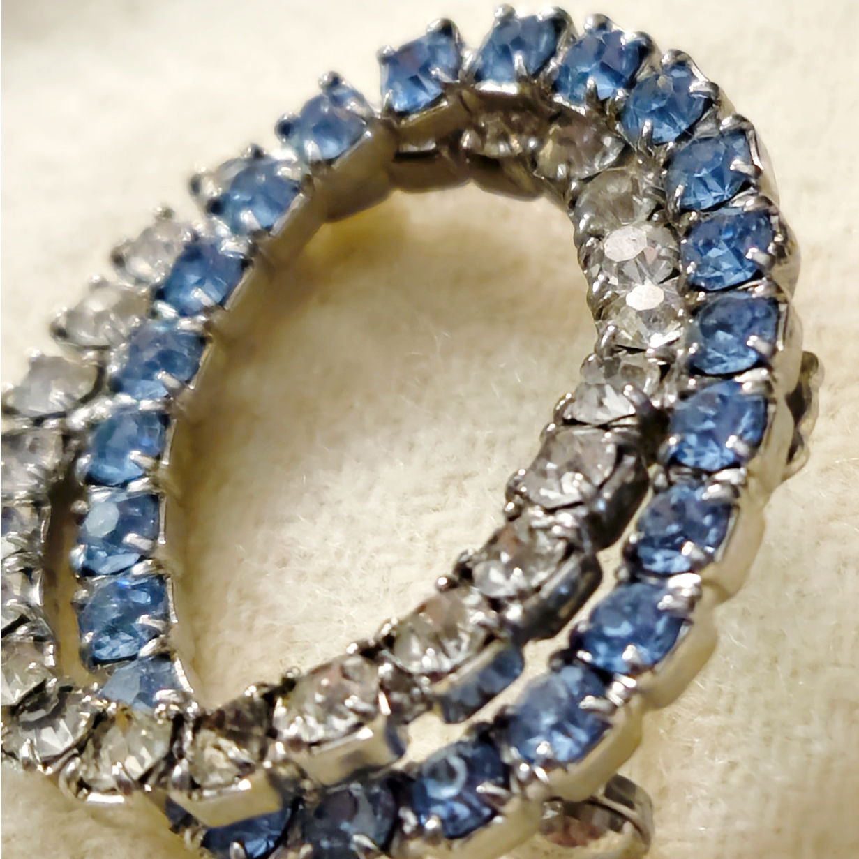 Mid-Century Sapphire Blue and Diamond Brooch