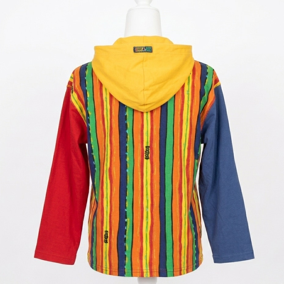 1990s Black Mountain Rainbow Striped Hoodie | Men's M