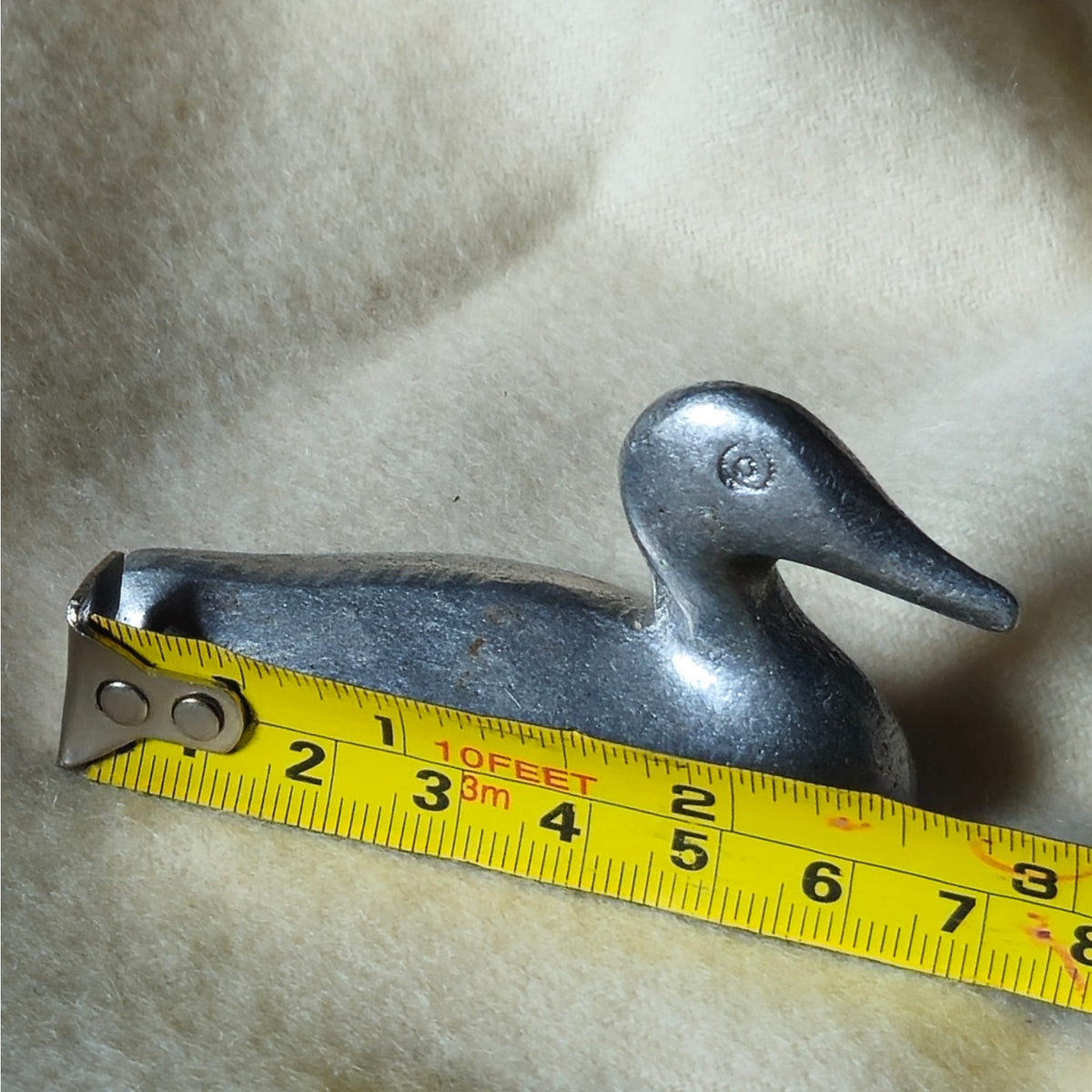 Vintage Miniature Aluminum Duck | MCM Mid-Century Modernist Silver Sculpture