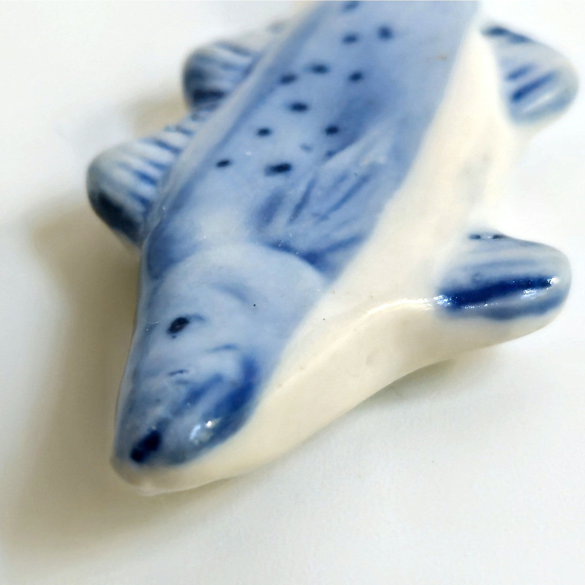 1970s Blue & White Fish Chopstick Rests (Set of 4)