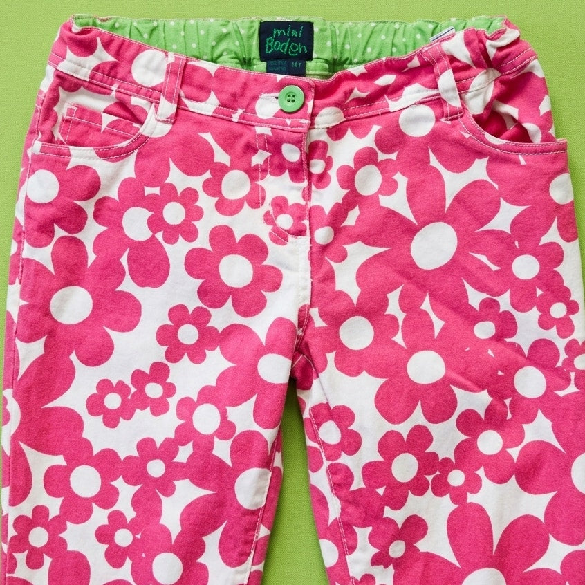 Y2K Mini Boden Pink Flower Power Pants | Girls 14Y