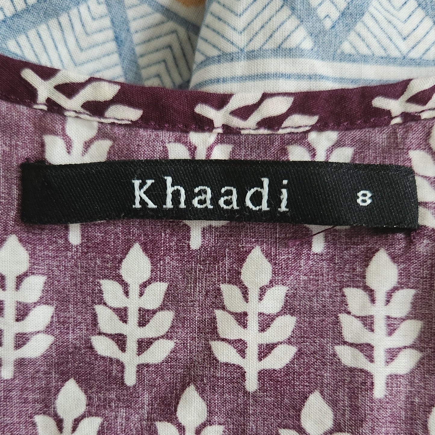 Khaadi Cotton Pom Pom Long Sleeve Flare Tunic Boho Artisan Print | Women Size 8