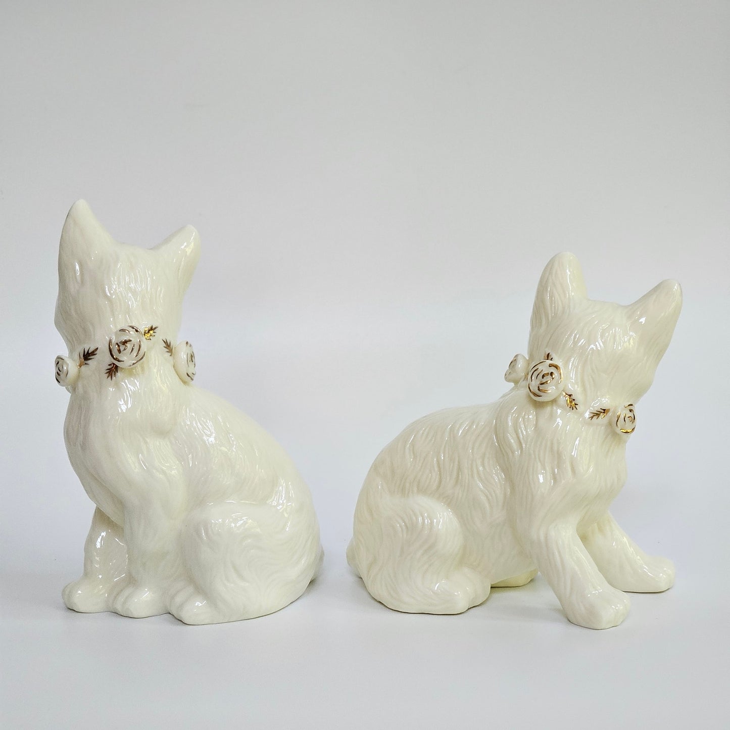 1980s Formalities by Baum Brothers Ivory Cat Figurines Pair
