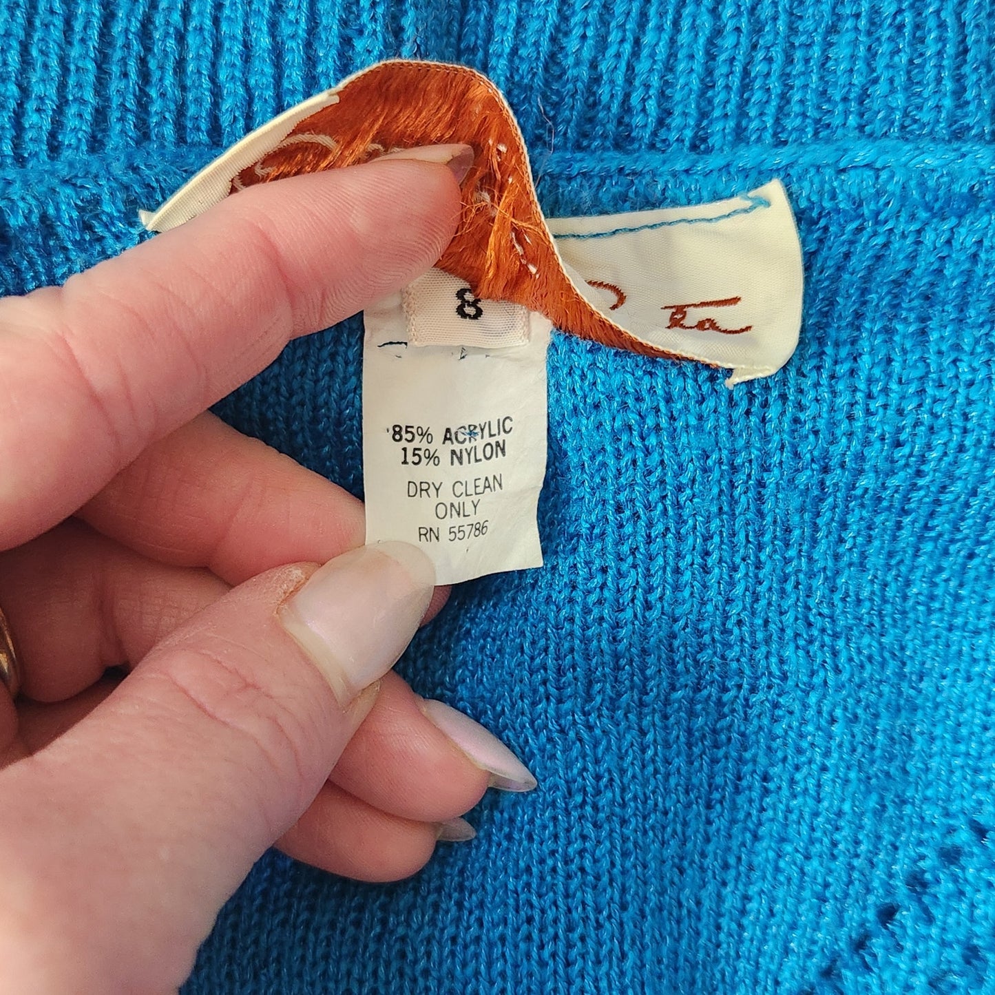 Vintage Oscar de la Renta Bright Blue Knit Sweater | 1980s Knitwear | Women's S