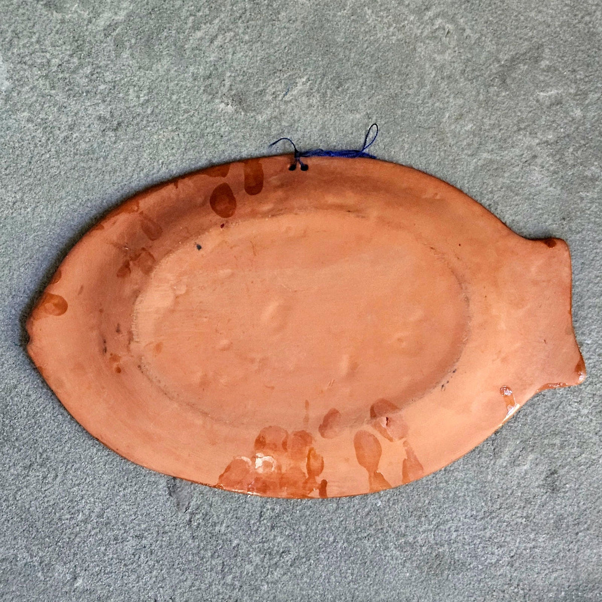 1970s Hand Painted Terracotta Fish Plaque