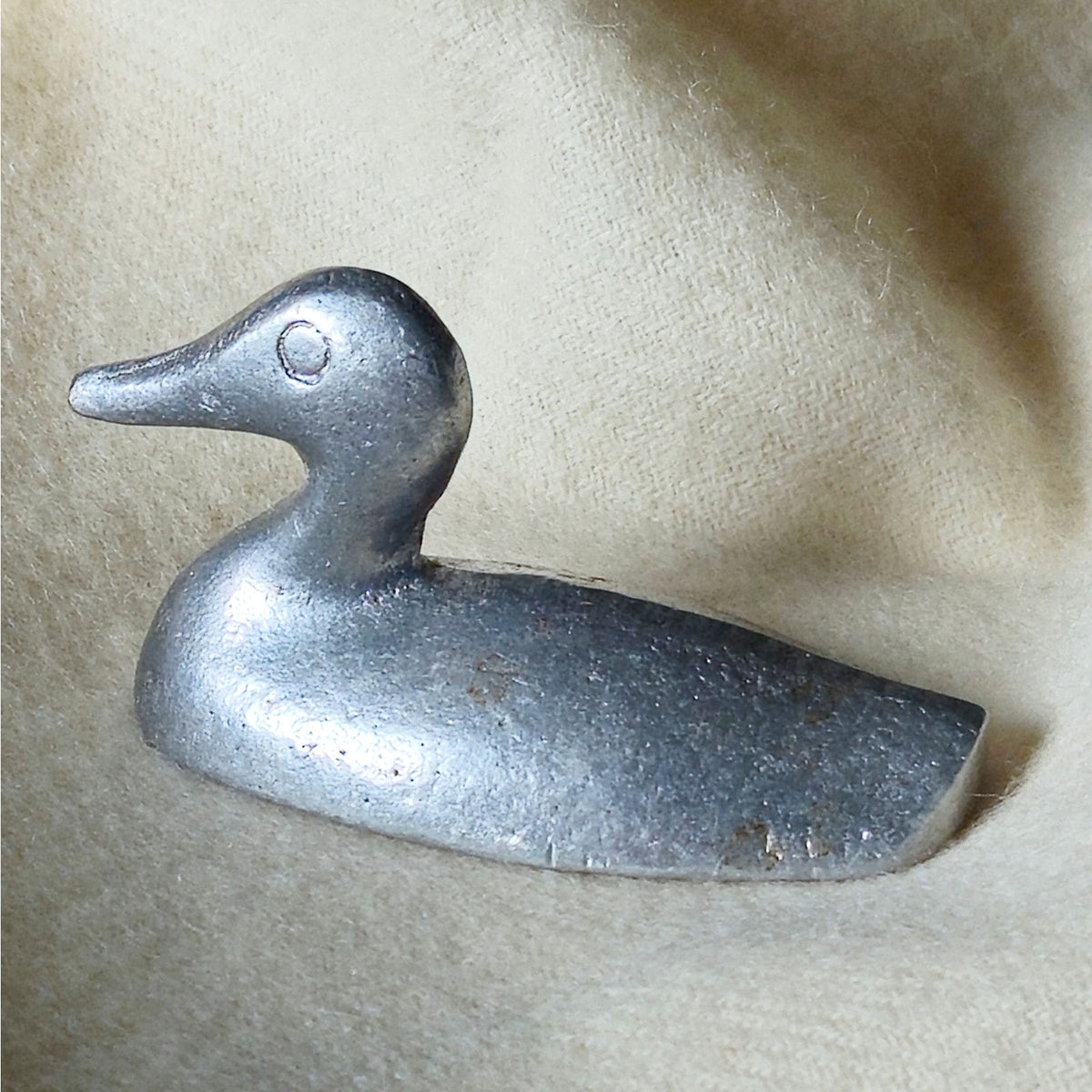 Vintage Miniature Aluminum Duck | MCM Mid-Century Modernist Silver Sculpture