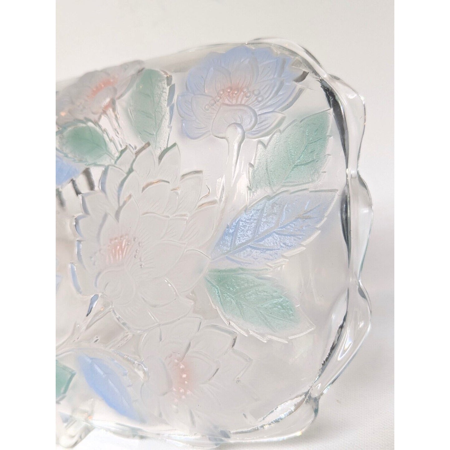 1990s Frosted Pastel Lotus Flower Tray