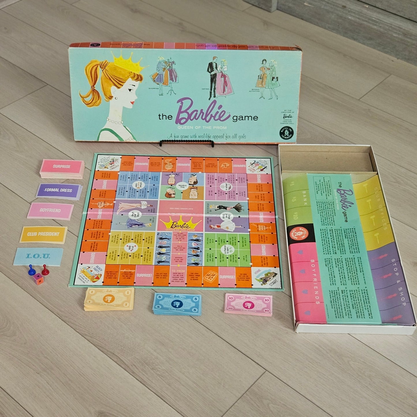 1960 Mattel Barbie Queen of the Prom Board Game