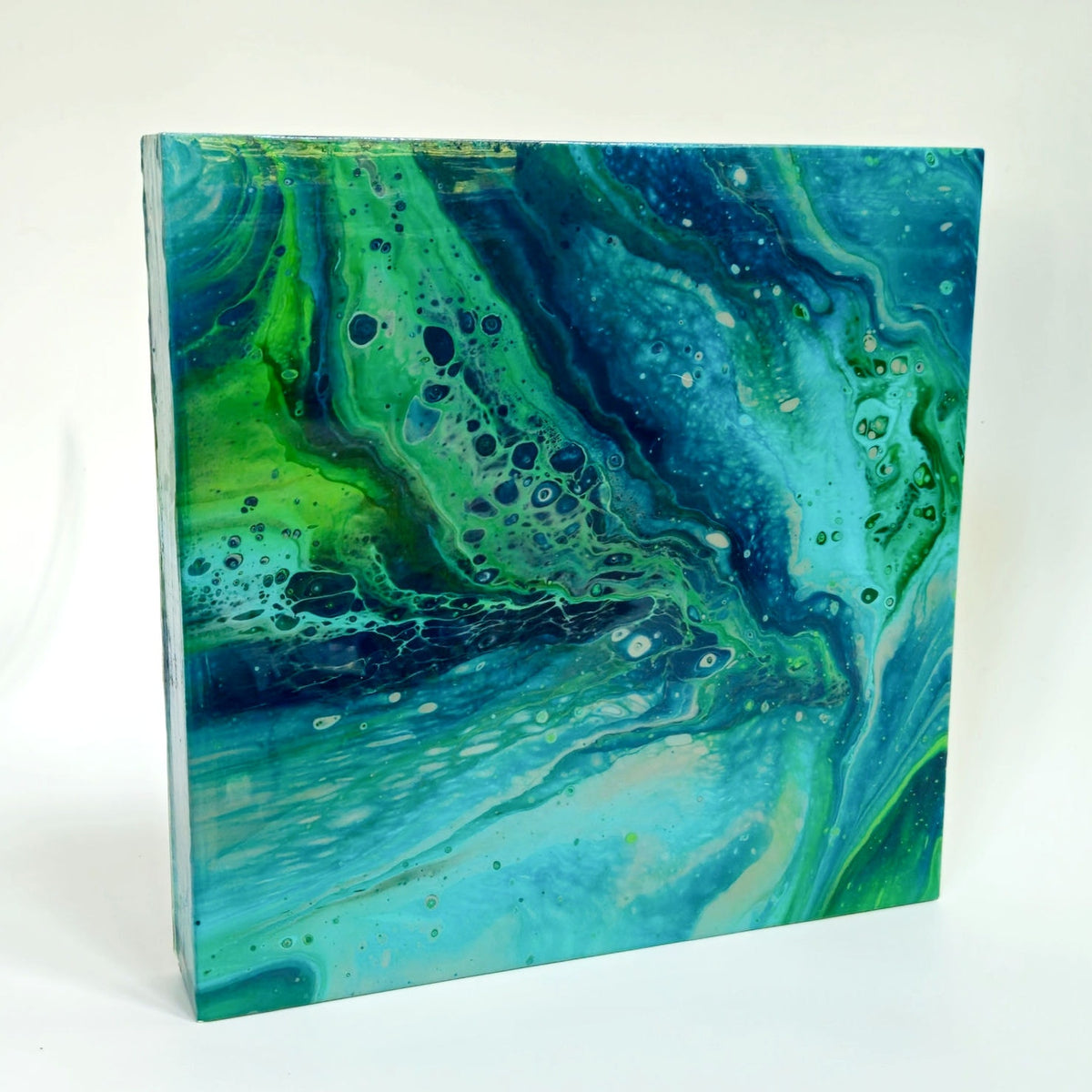 Original Hand-Poured Acrylic Abstract Painting on Canvas