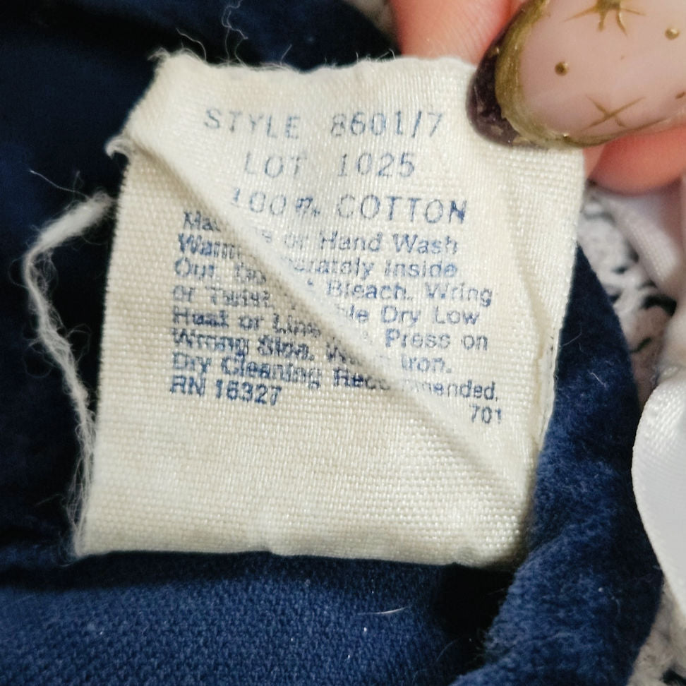 1980s Good Lad Navy Velvet Dress | Girls 6