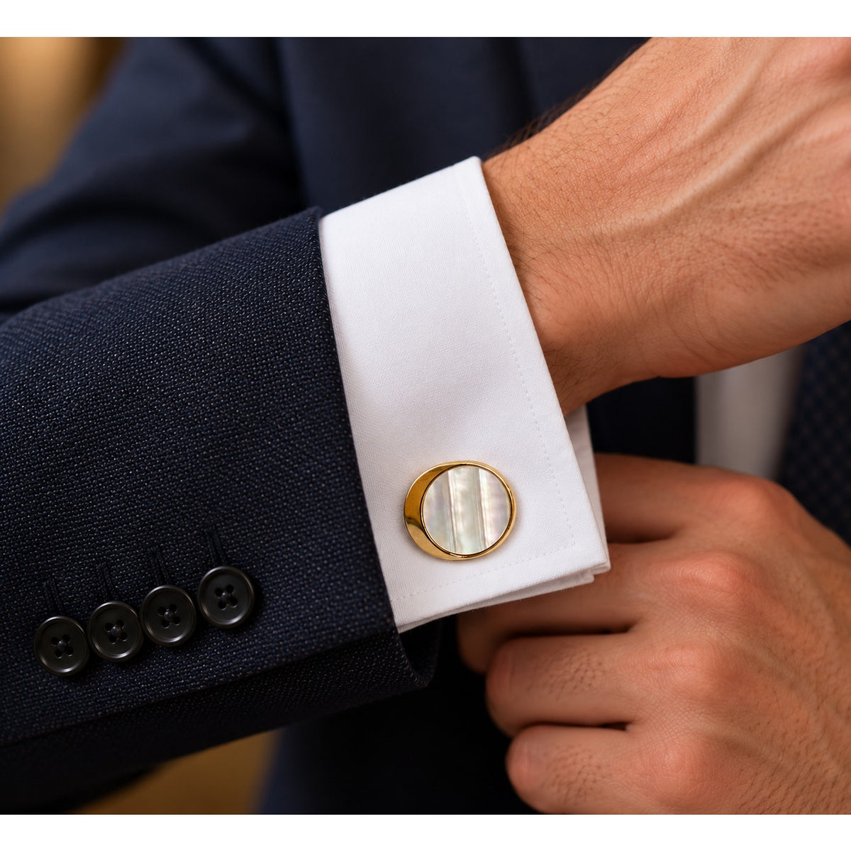 MCM Swank Mother of Pearl Cufflinks