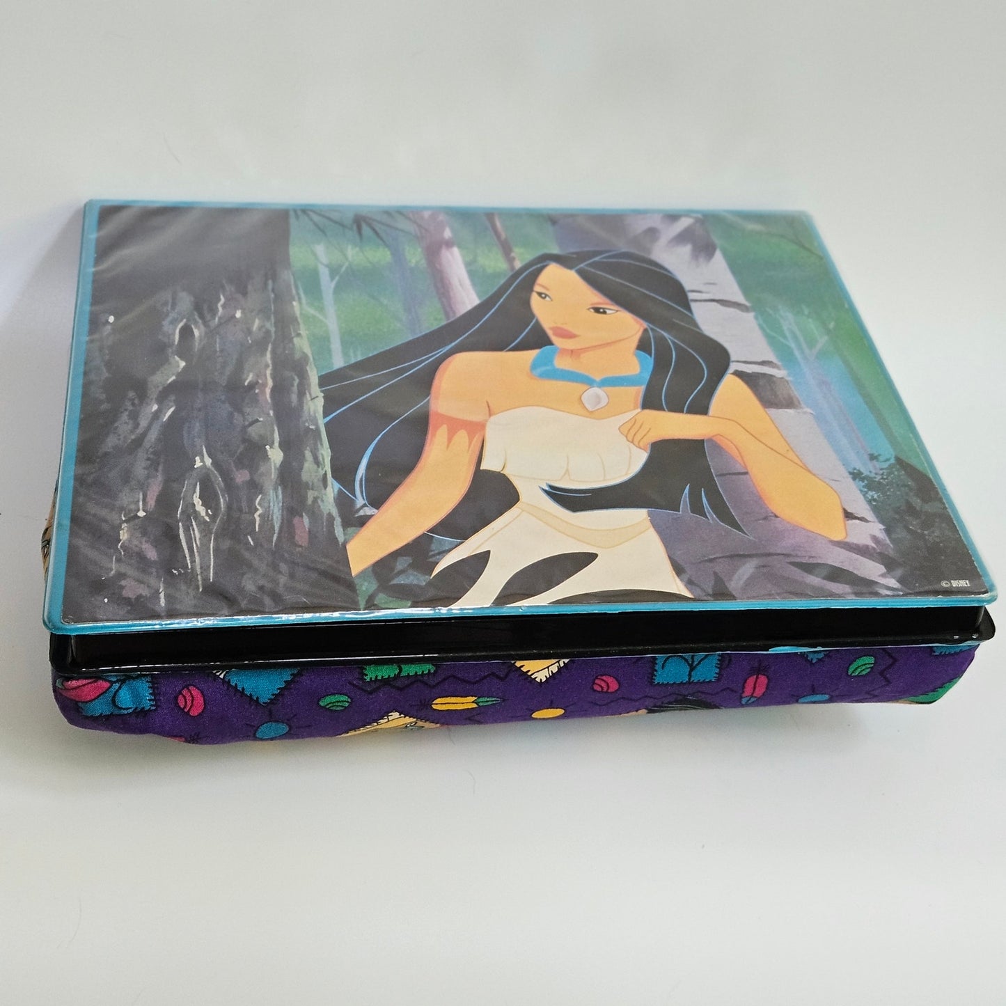 Vintage 1995 Disney Pocahontas Pillowed Lap Desk Rose Art 90s Kids Writing Desk
