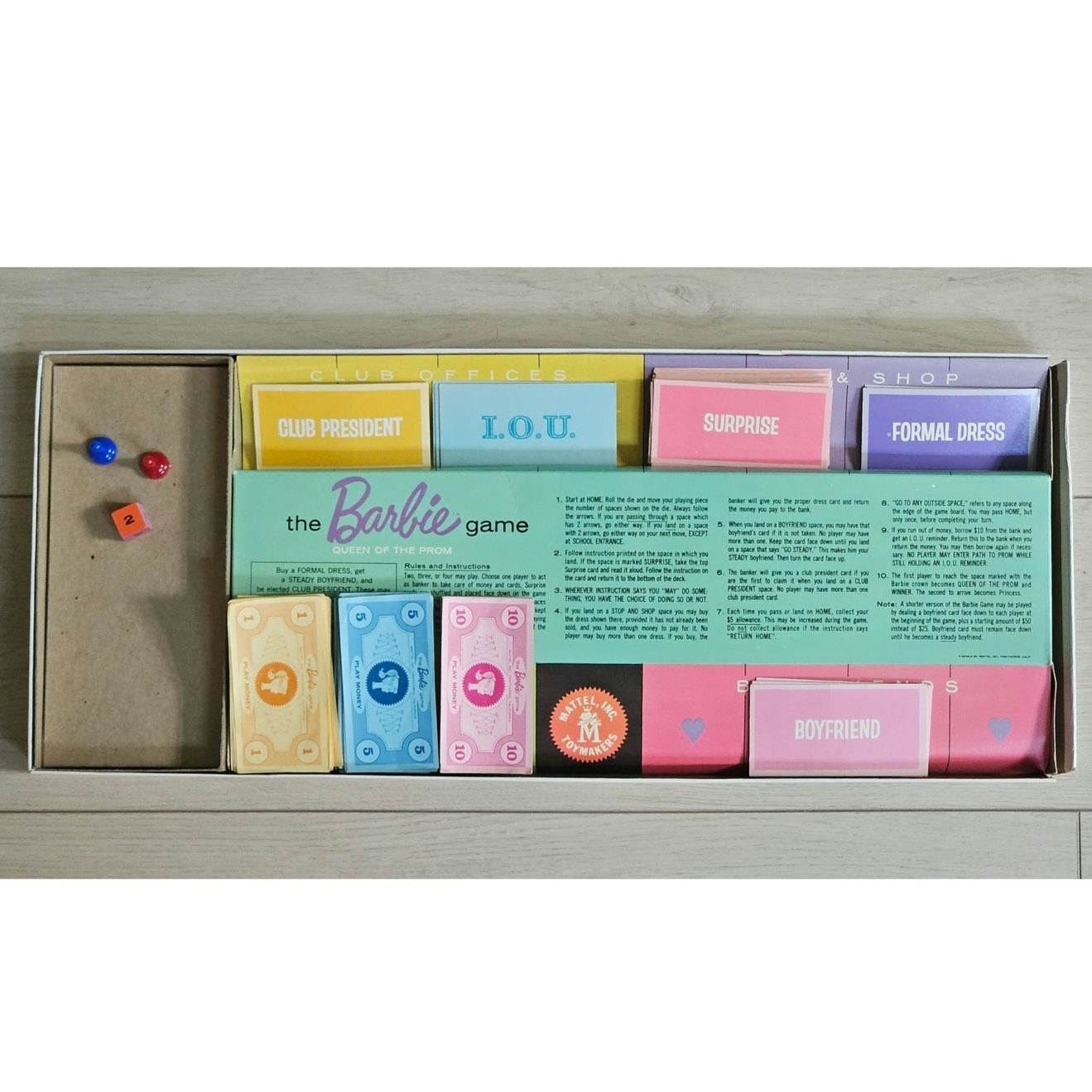 1960 Mattel Barbie Queen of the Prom Board Game