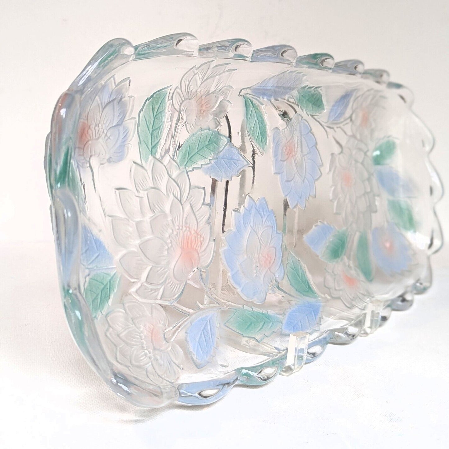 1990s Frosted Pastel Lotus Flower Tray