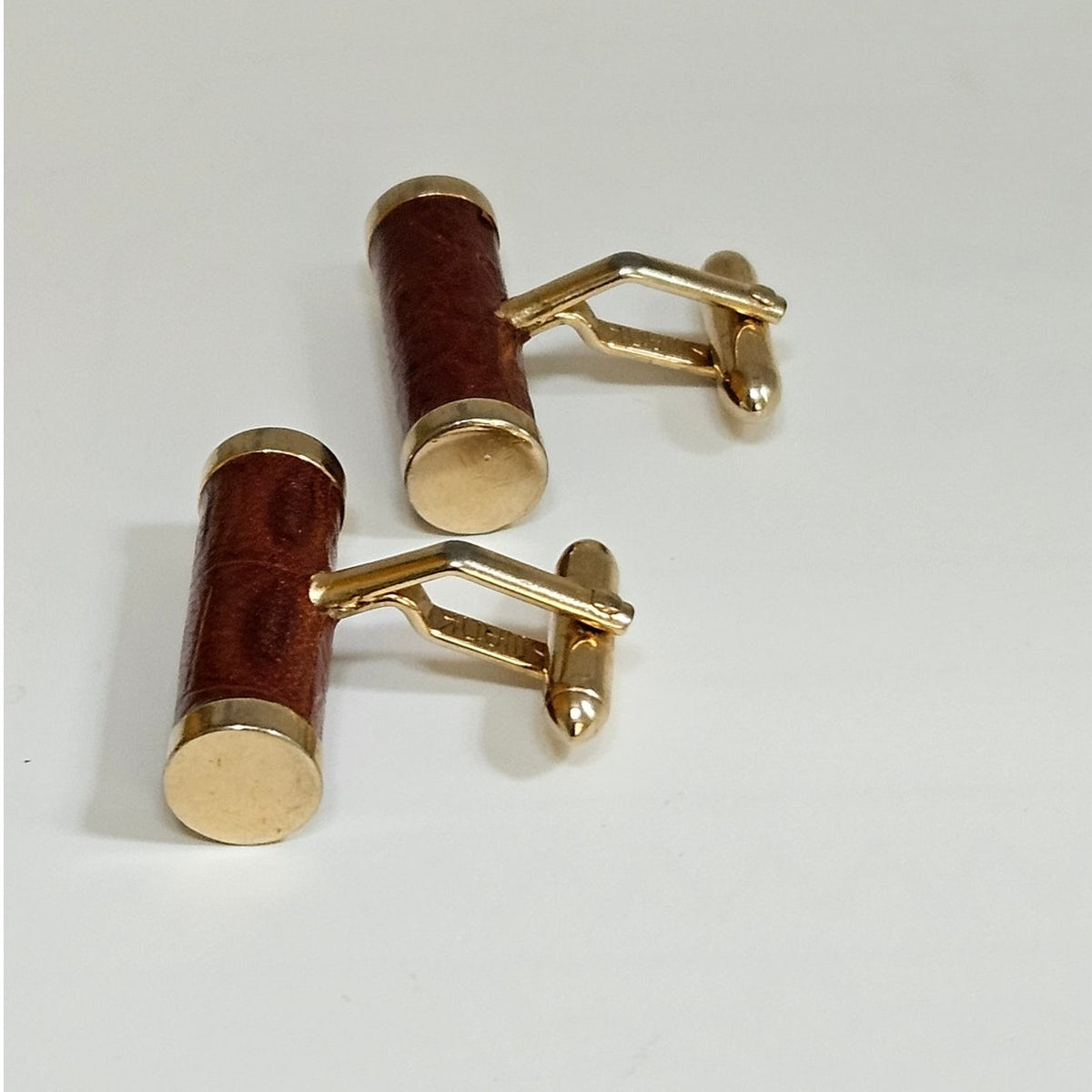 MCM Swank Brown Leather Cufflinks