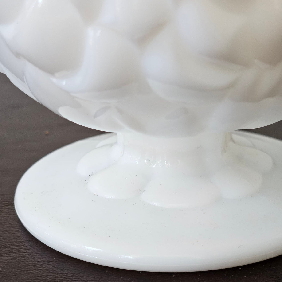 Mid Century Milk Glass Footed Compote
