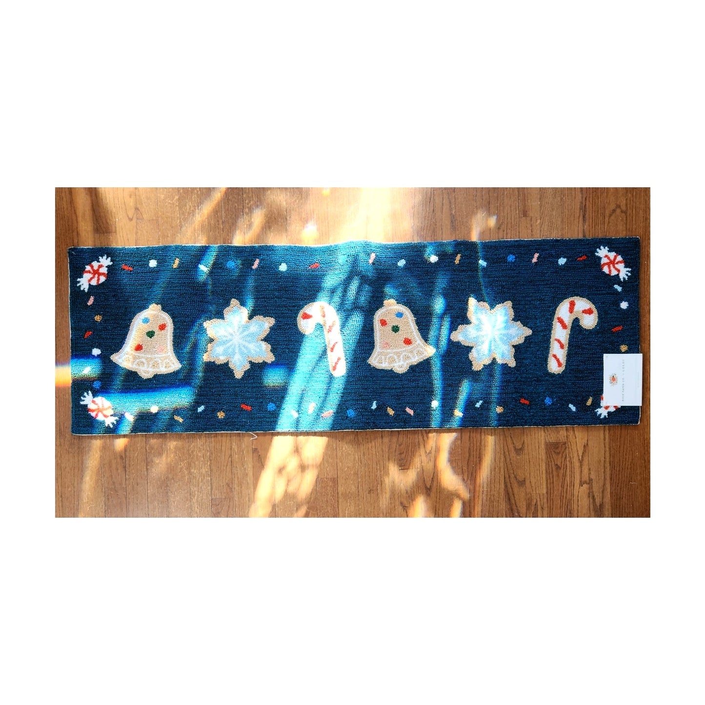 Rifle Paper Co x Loloi Green Cookies Holiday Runner Rug 20x60